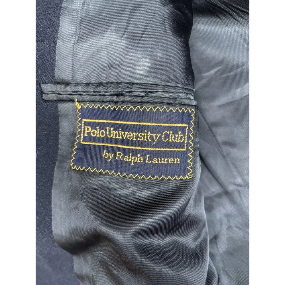 Vintage Polo‎ University Club Blazer 42 Blazer Navy Blue Wool Gold Button USA